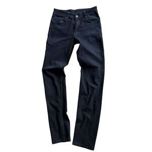 Black Slim Fit Skinny Jeans Streetwear Mid Rise Grunge Goth Dark Wash Y2K 26X30